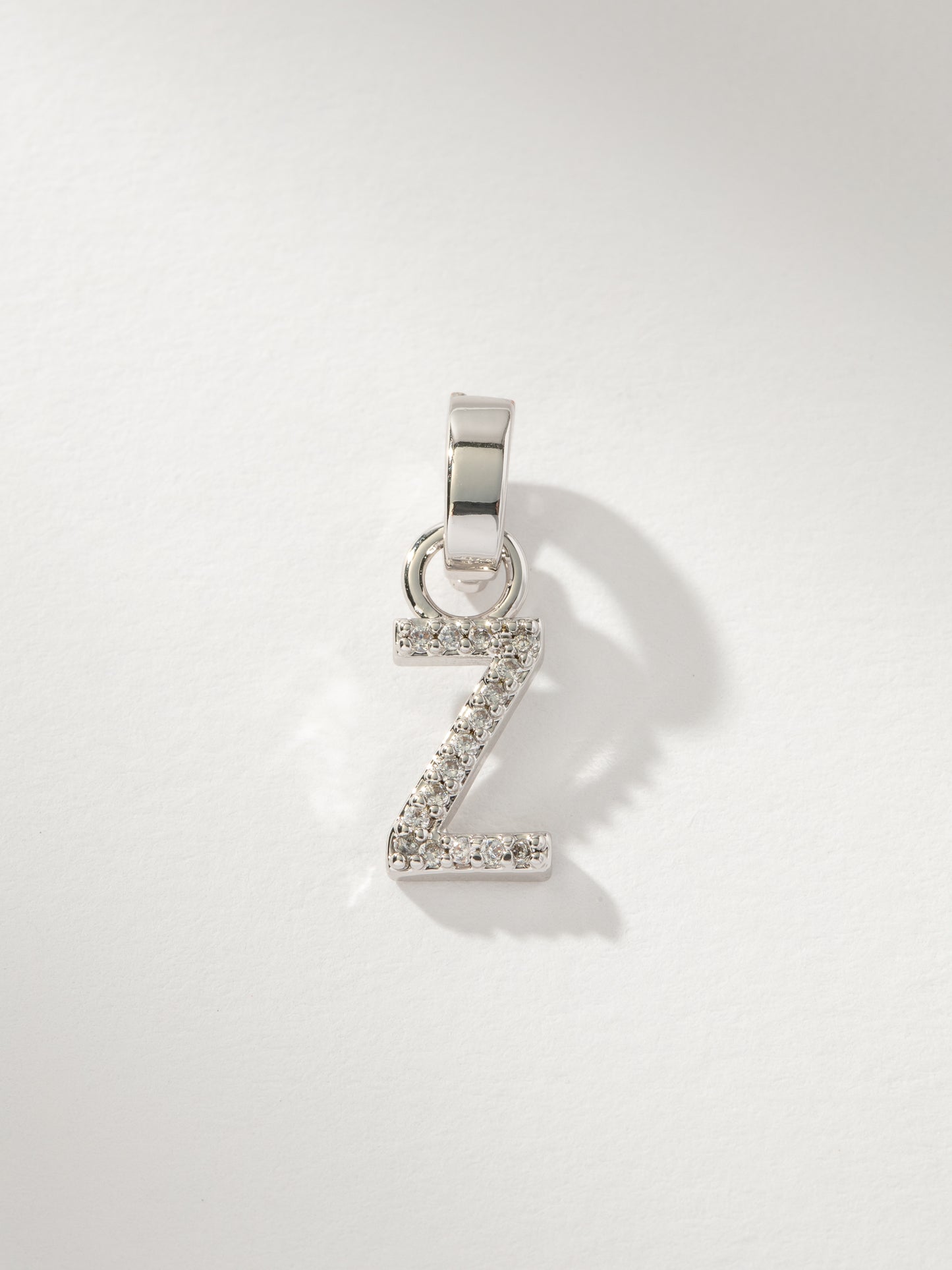 Letter Charm | Pavé Silver Z | Product Image | Uncommon James