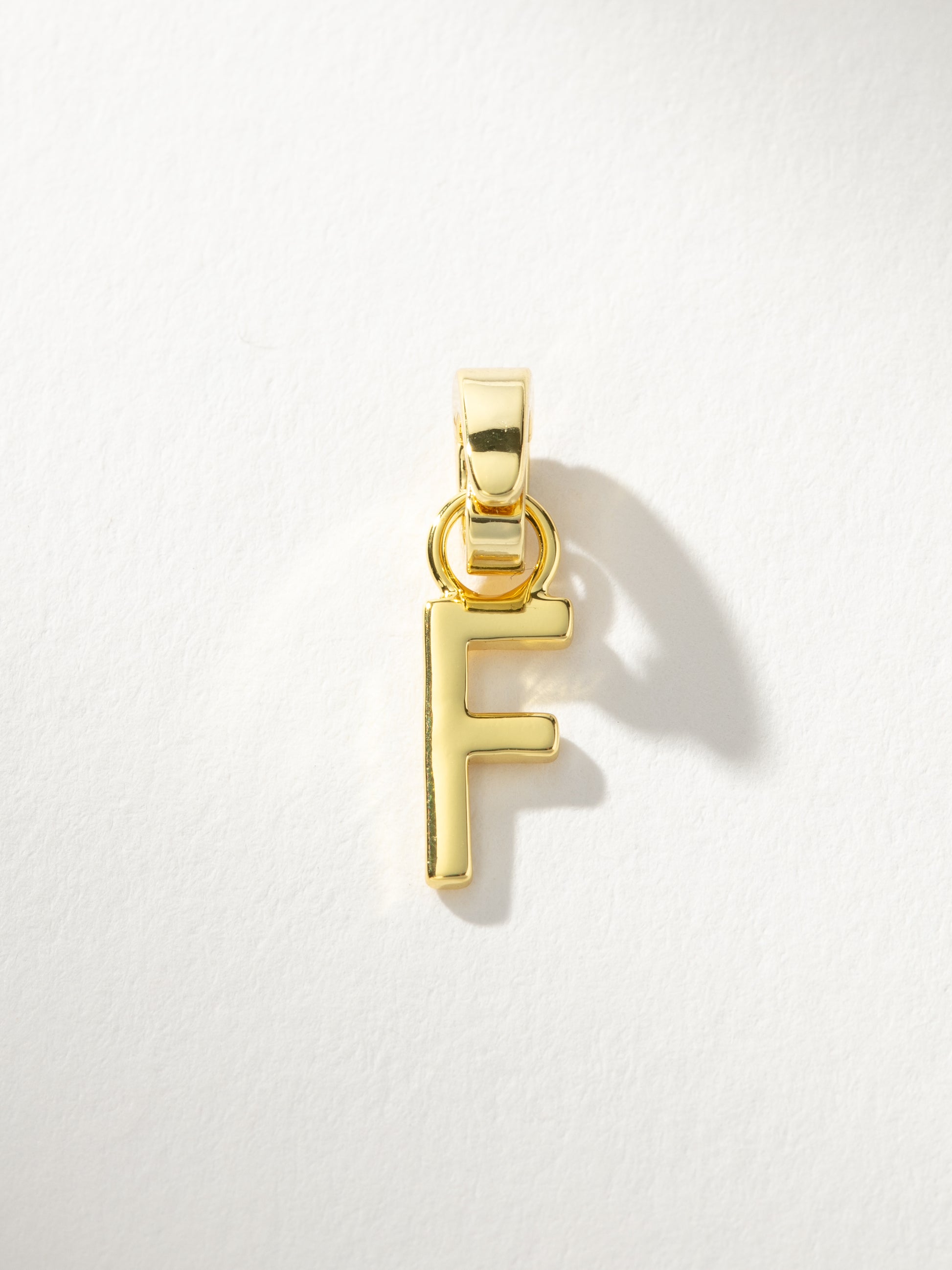 Letter Charm | Gold Solid F | Product Image | Uncommon James