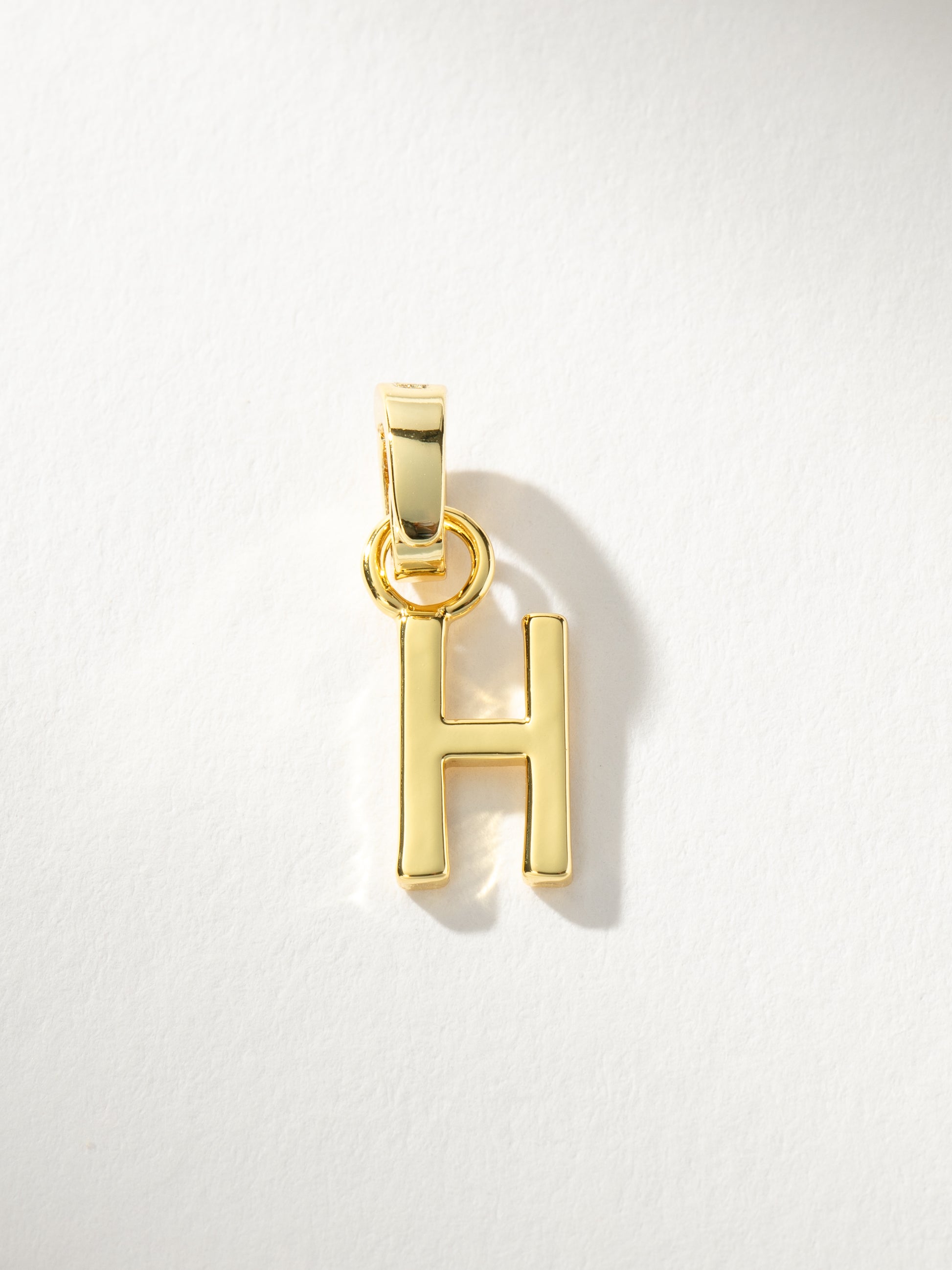 Letter Charm | Gold Solid H | Product Image | Uncommon James