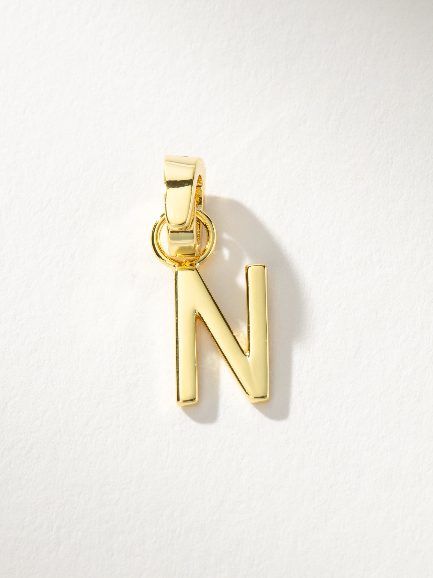 Letter Charm | Gold Solid N | Product Image | Uncommon James