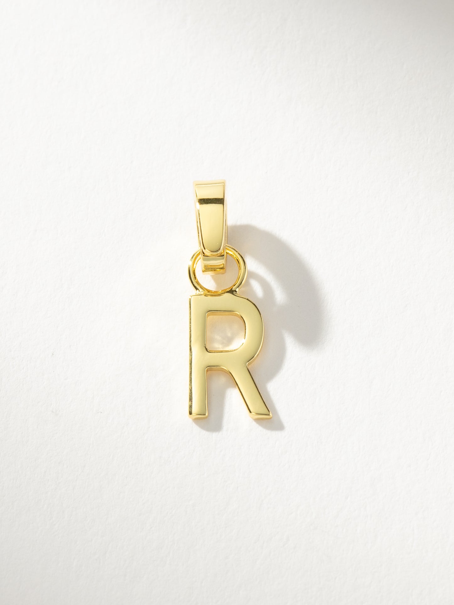 Letter Charm | Gold Solid R | Product Image | Uncommon James