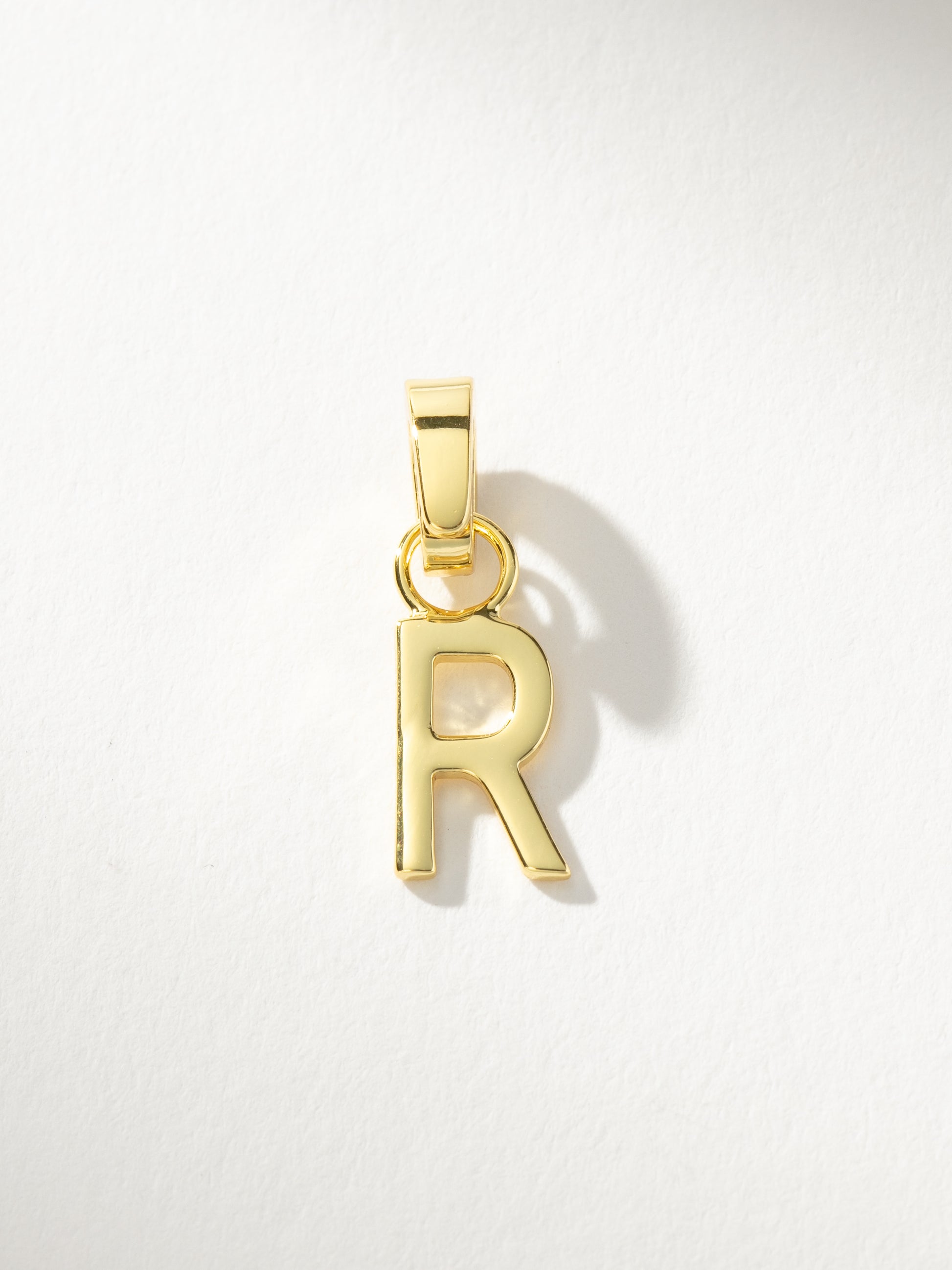 Letter Charm | Gold Solid R | Product Image | Uncommon James