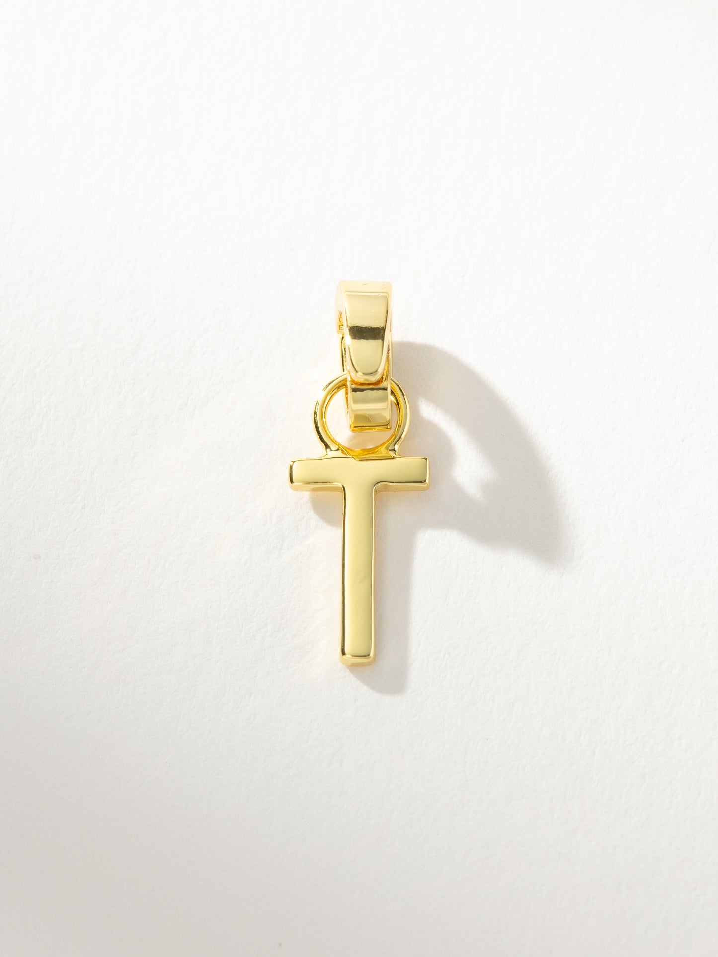 Letter Charm | Gold Solid T | Product Image | Uncommon James