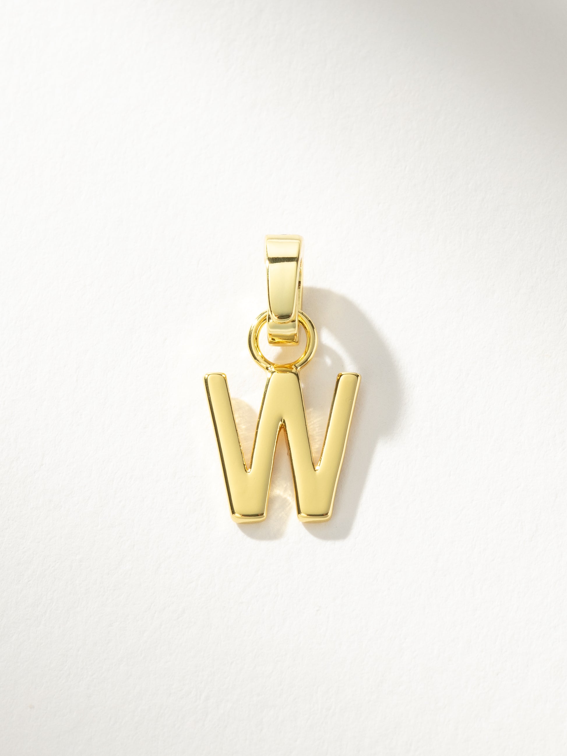 Letter Charm | Gold Solid W | Product Image | Uncommon James