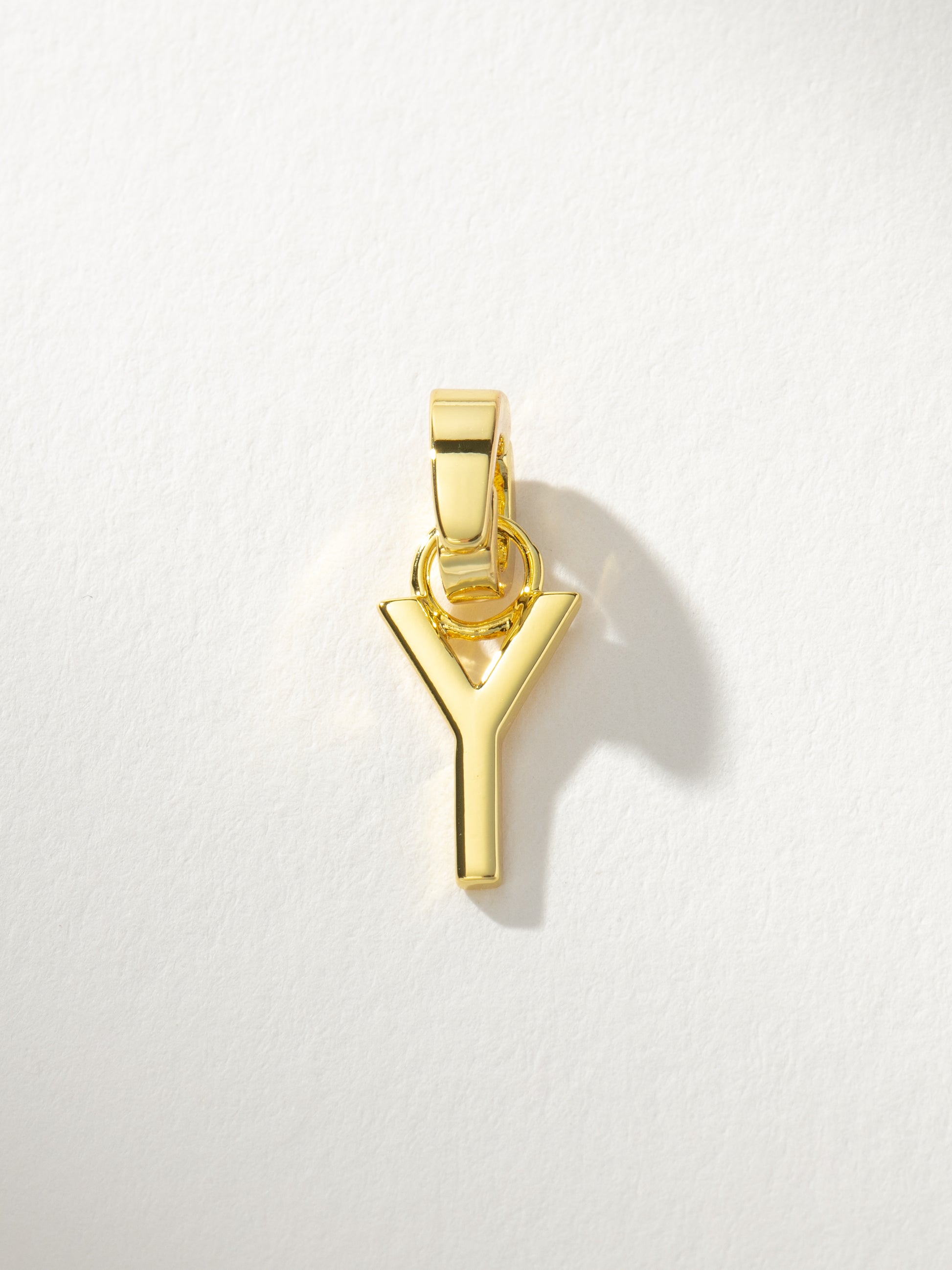 Letter Charm | Gold Solid Y | Product Image | Uncommon James