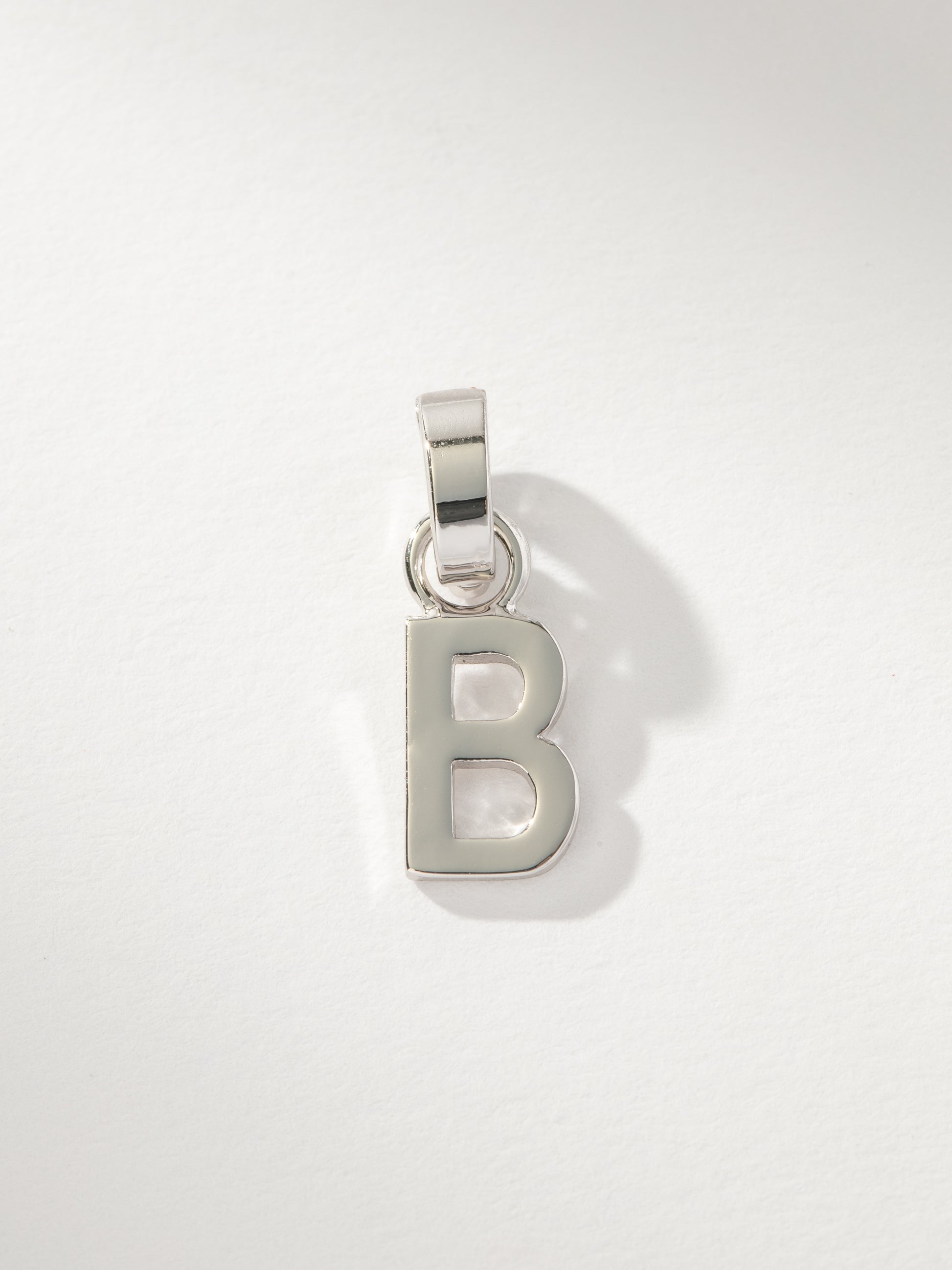 Letter Charm | Silver Solid B | Product Image | Uncommon James