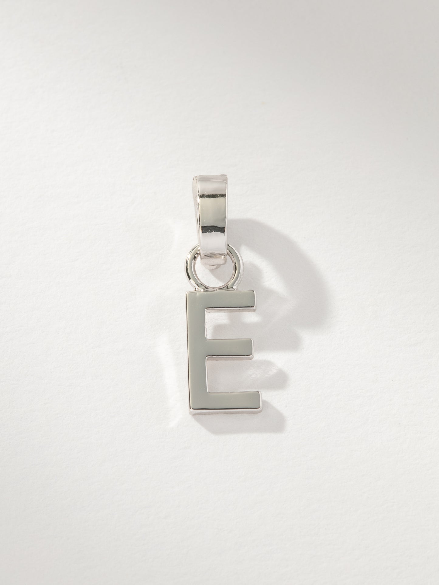 Letter Charm | Silver Solid E | Product Image | Uncommon James