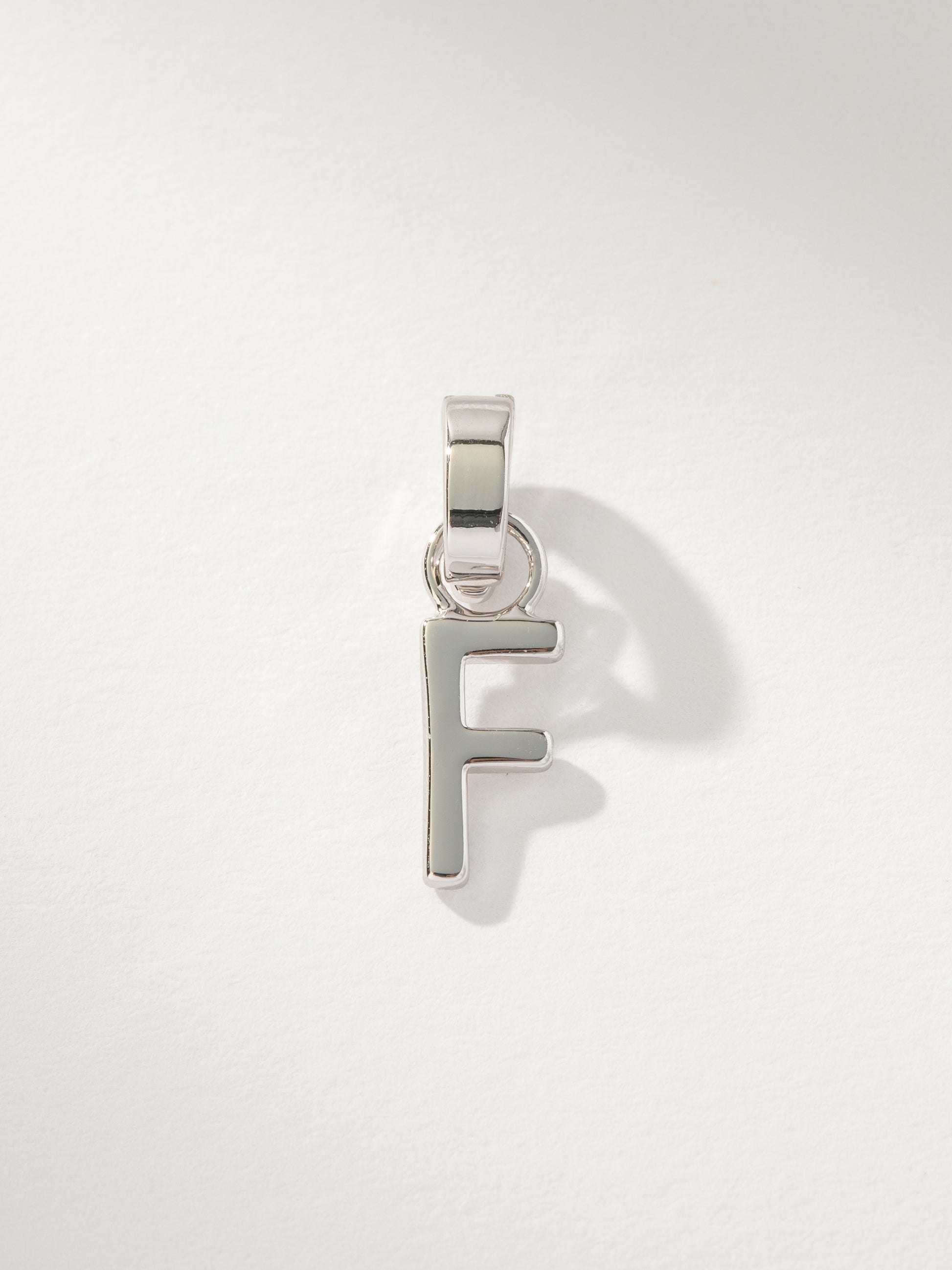 Letter Charm | Silver Solid F | Product Image | Uncommon James