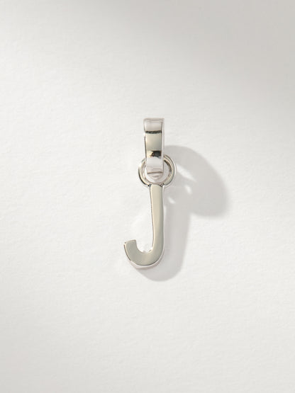 ["Letter Charm ", " Silver Solid J ", " Product Image ", " Uncommon James"]