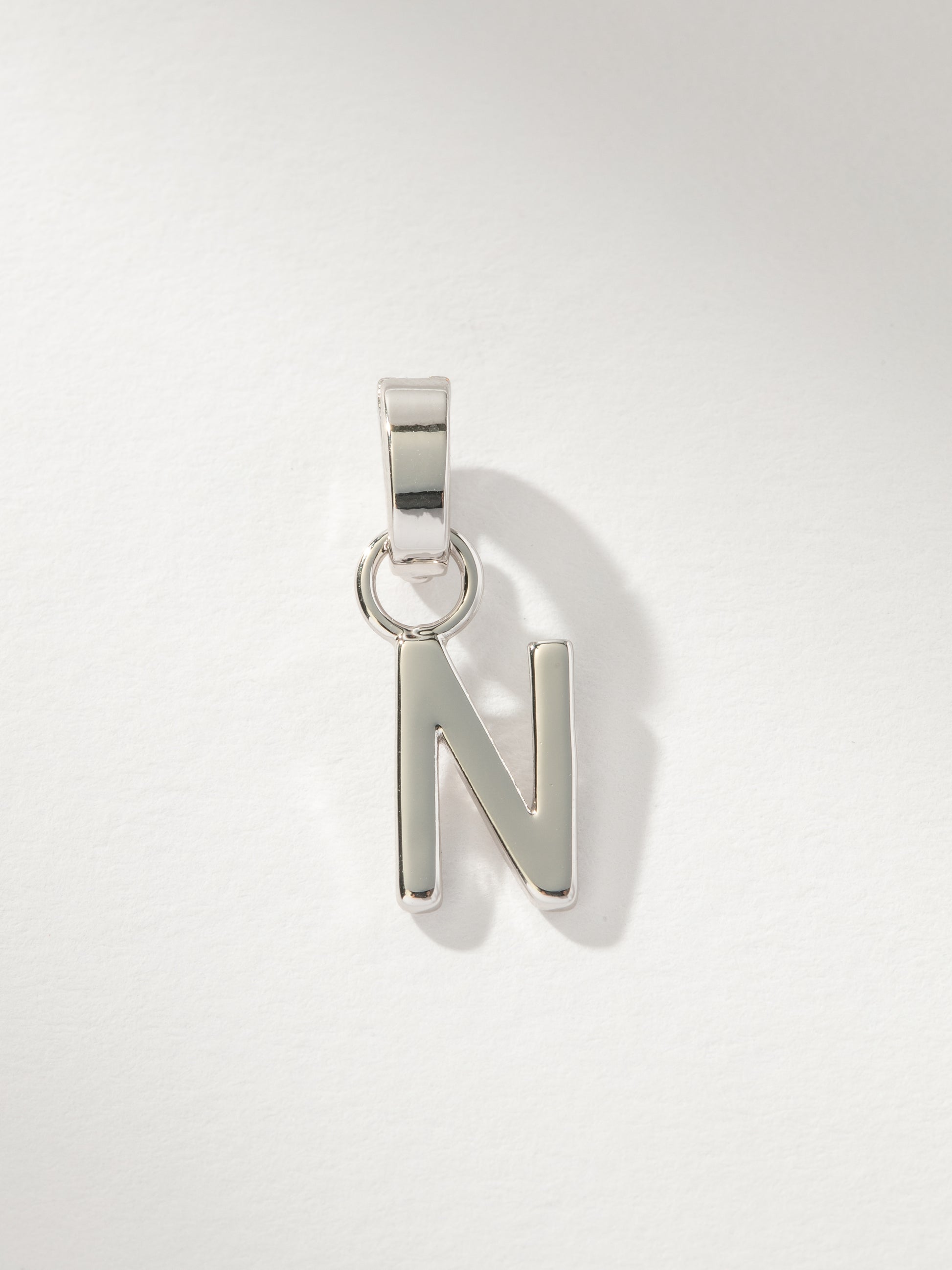 Letter Charm | Silver Solid N | Product Image | Uncommon James