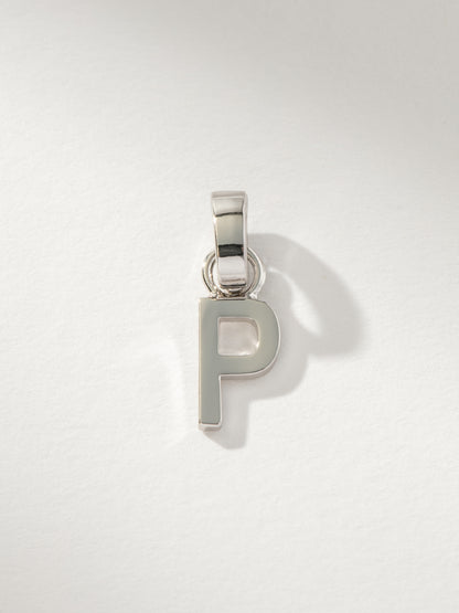 ["Letter Charm ", " Silver Solid P ", " Product Image ", " Uncommon James"]