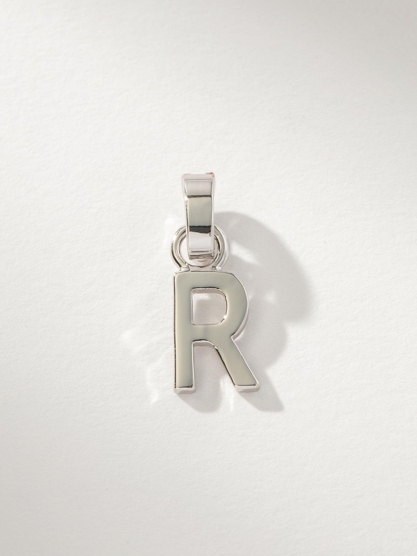 Letter Charm | Silver Solid R | Product Image | Uncommon James