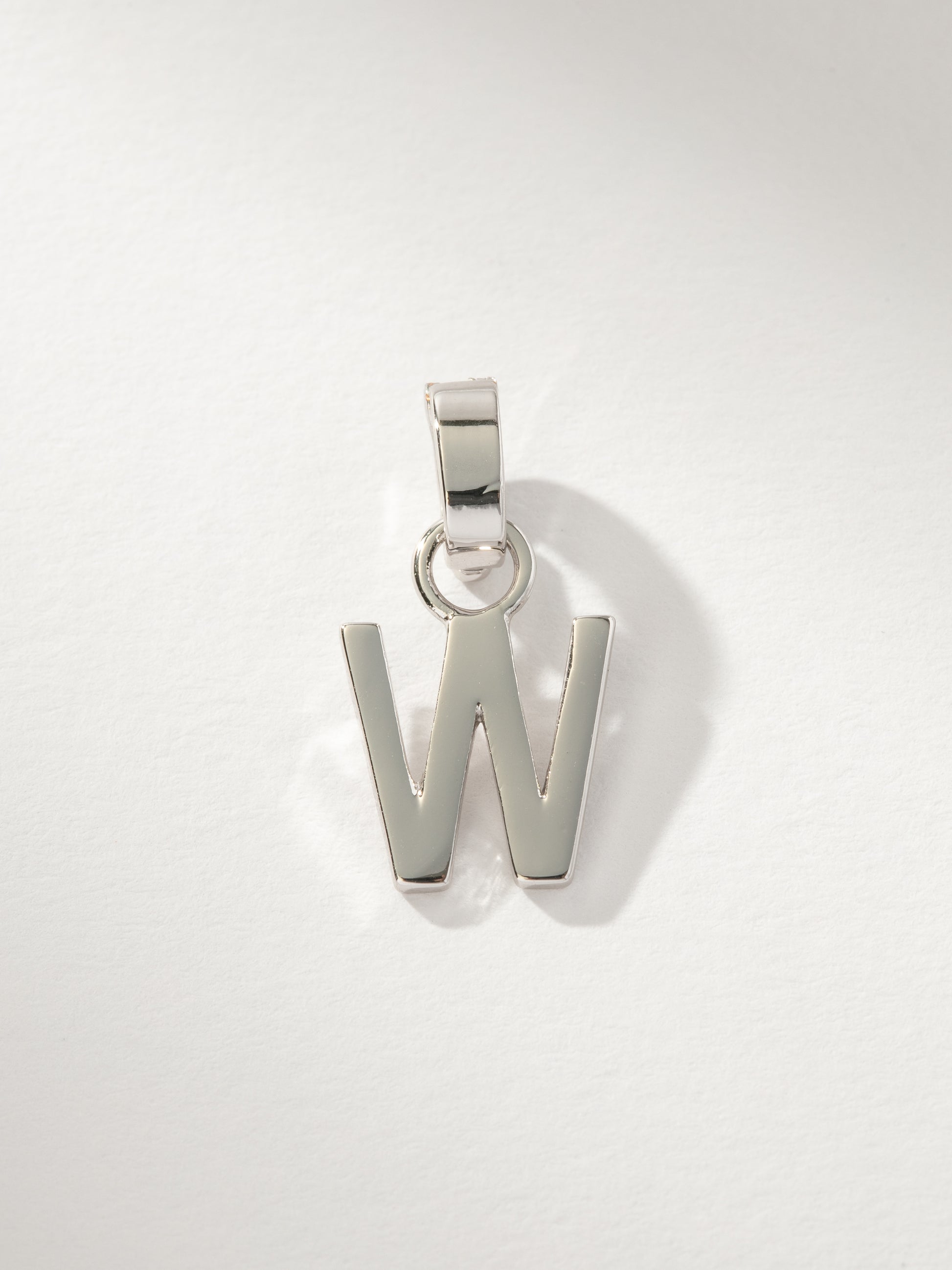 Letter Charm | Silver Solid W | Product Image | Uncommon James