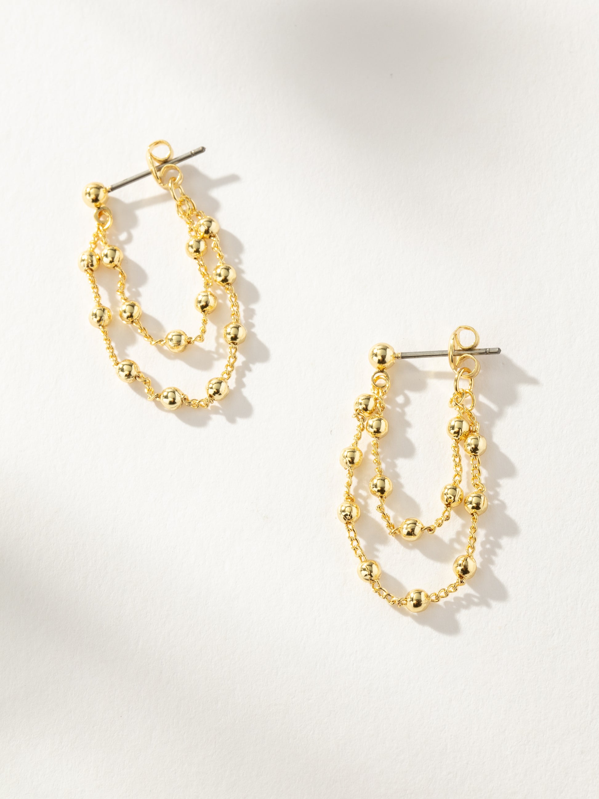 Ball and Chain Earrings | Gold | Product Detail Image | Uncommon James