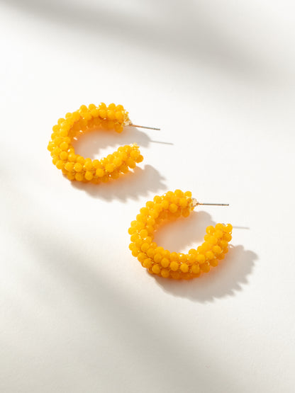 Beaded Hoops | Yellow | Product Image | Uncommon James