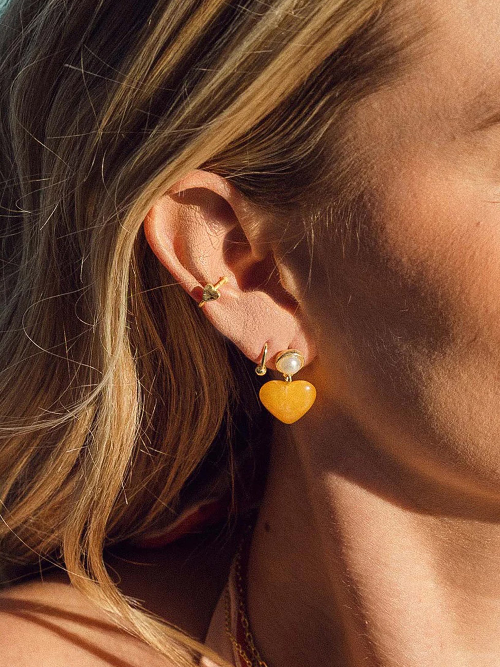 Cheers Simple Unique Ball Hoop Earrings in Gold | Uncommon James