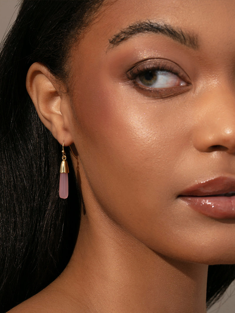 Fantasy Drop Earrings | Gold | Model Image | Uncommon James