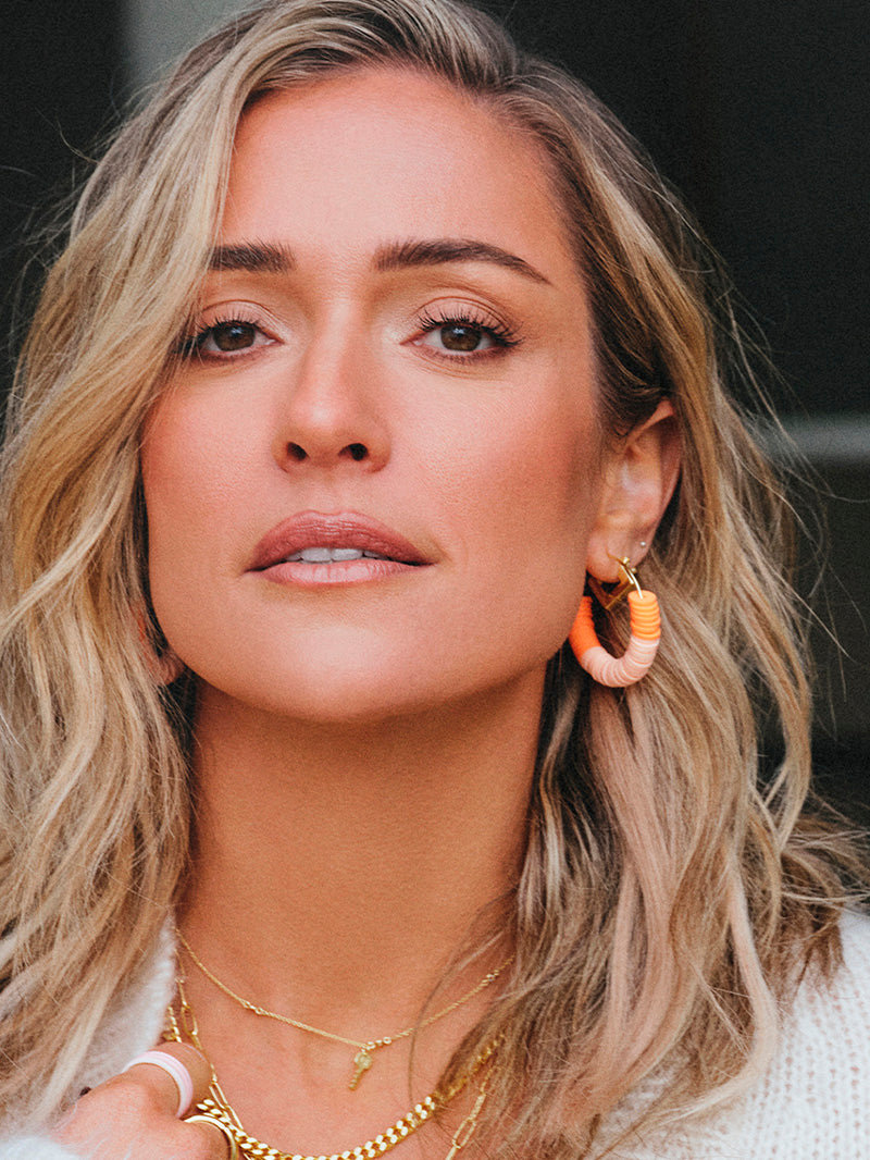 Colorful Heishi Bead Hoop Earrings in Gold Uncommon James