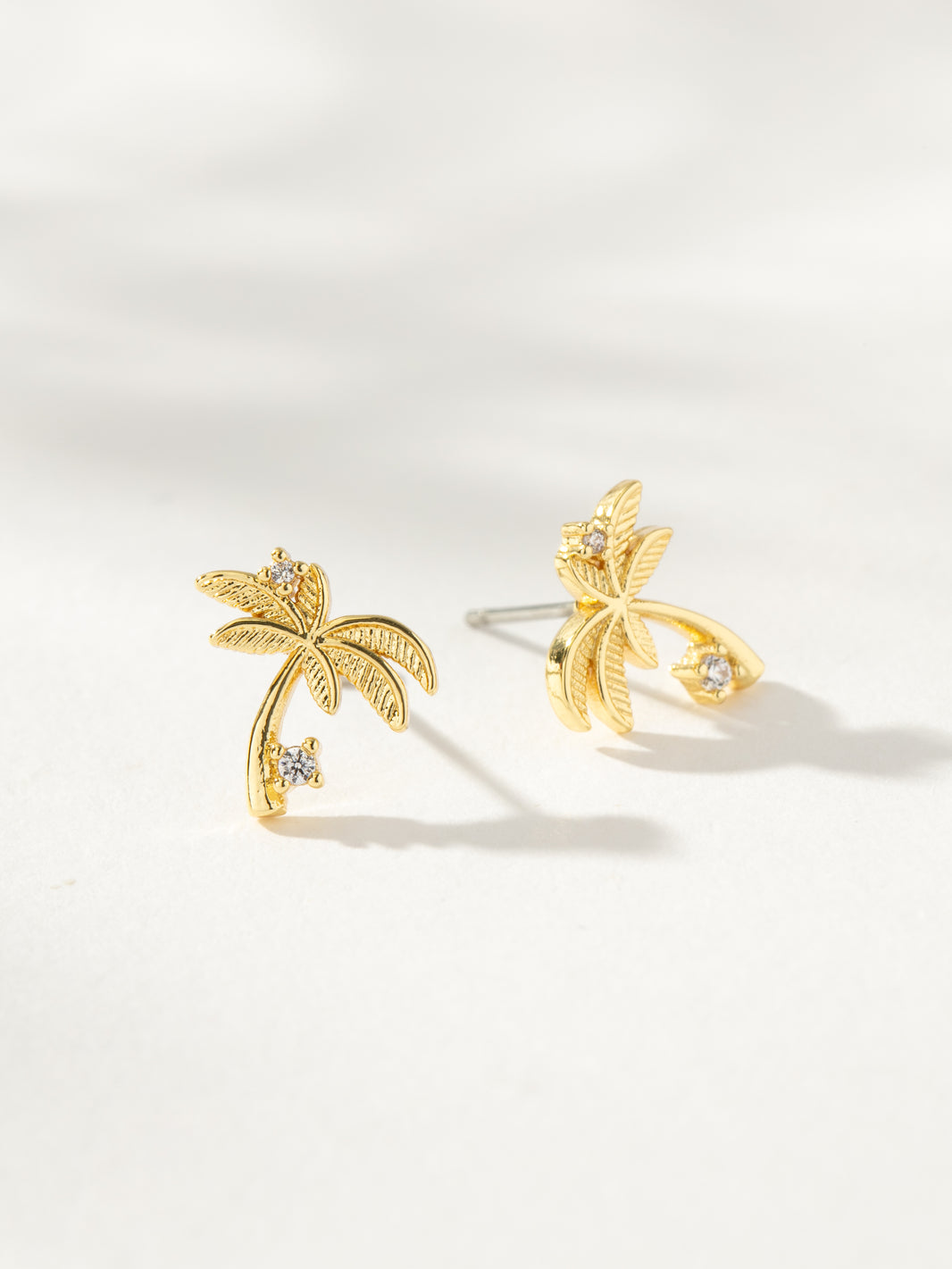 Palm Tree Huggie Earrings – Gold main image 1