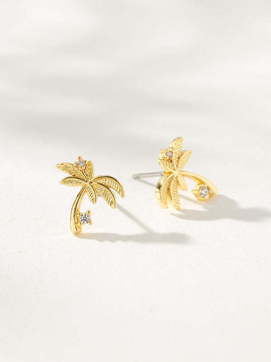 Palm Tree Stud Earrings | Gold | Product Image | Uncommon James
