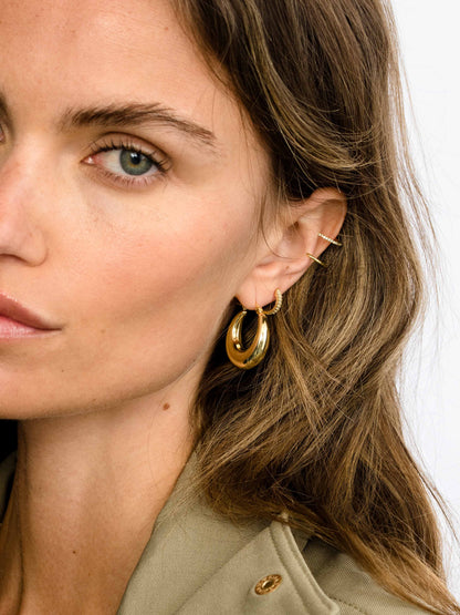 ["Rare Hoop Earrings ", " Gold ", " Model Image ", " Uncommon James"]