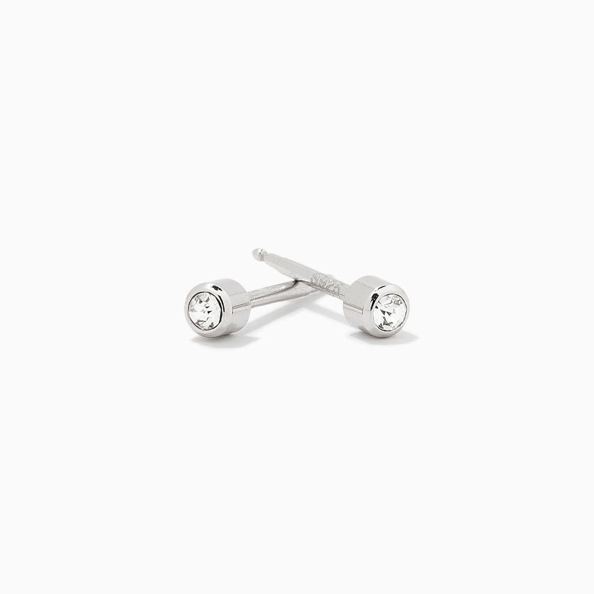 Sterling Silver Simple Cubic Zirconia Stone Stud Earrings | Women's Jewelry by Uncommon James