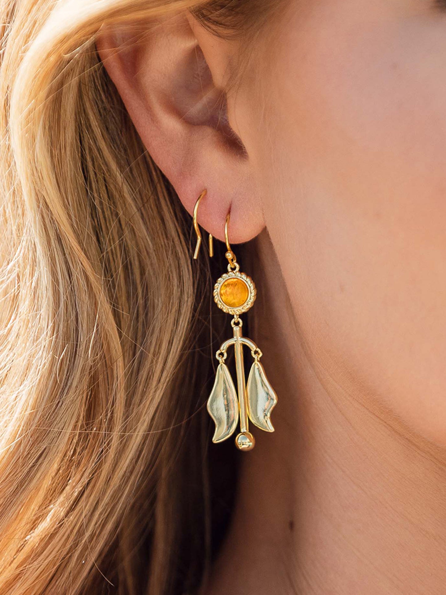 Sweet Escape Earrings | Gold | Model Image 2 | Uncommon James