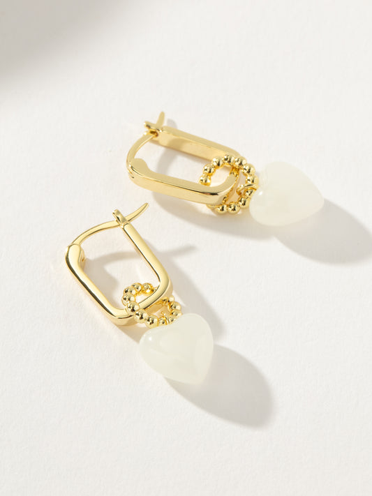 Sweetheart Earrings | Gold White | Product Image | Uncommon James