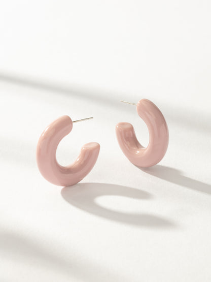 ["Tube Hoop Earrings ", " Resin Lavender ", " Product Image ", " Uncommon James"]