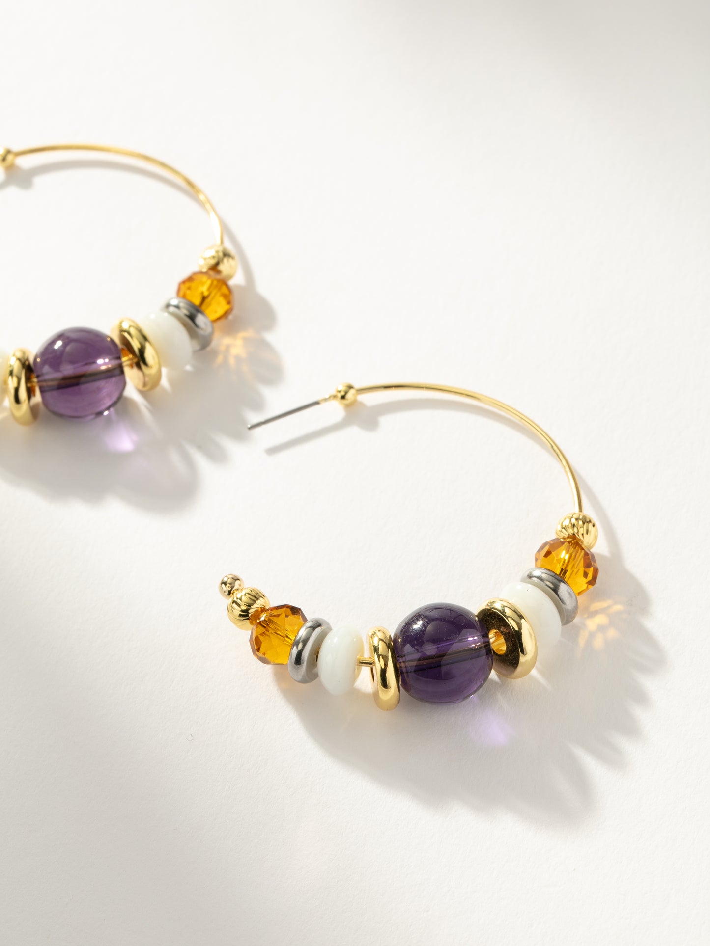 Vintage Bead Hoop Earrings | Gold | Product Detail Image | Uncommon James