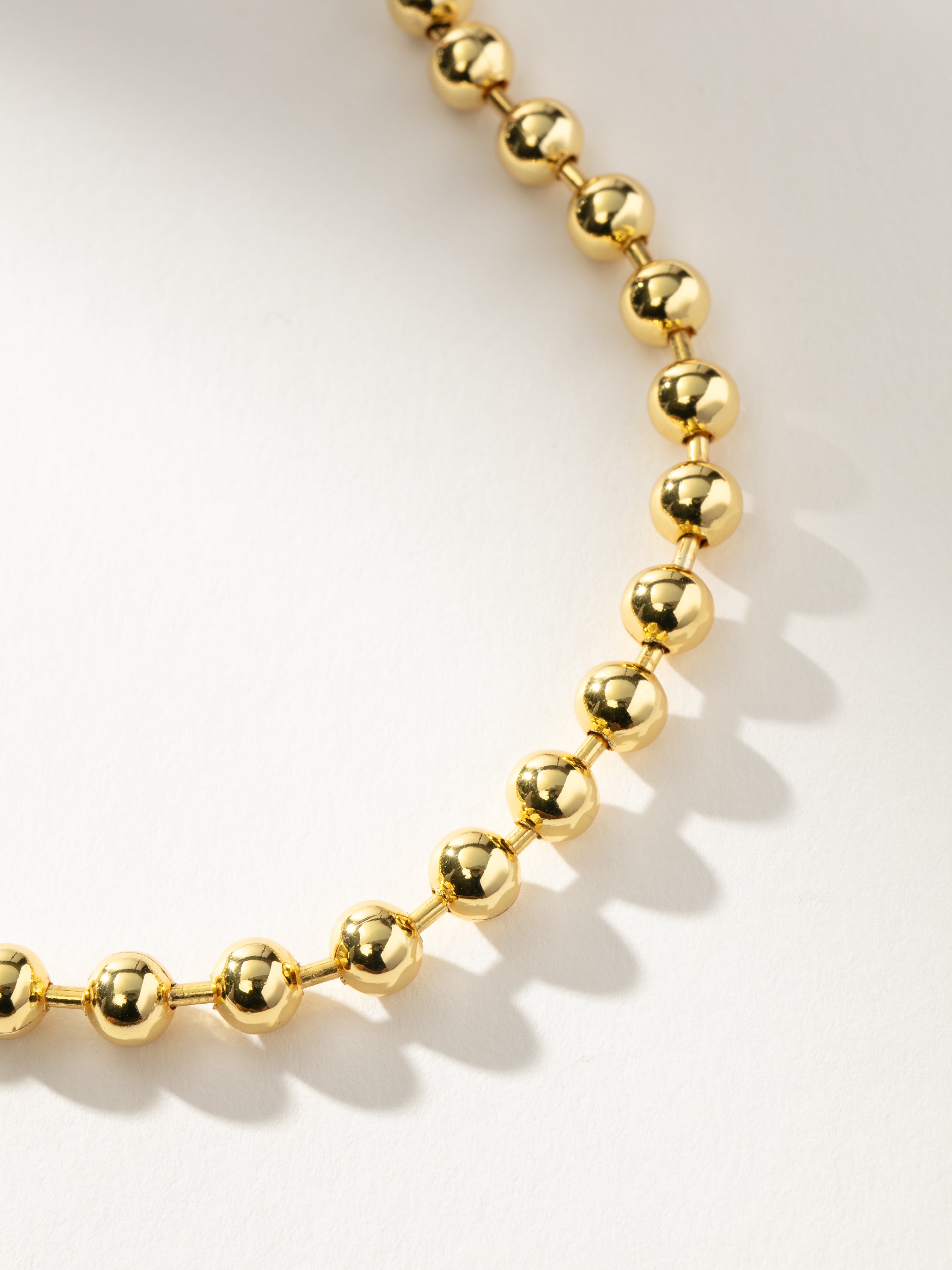 Long gold ball chain necklace deals