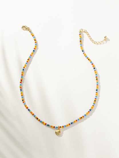 Beaded Shell Necklace | Gold | Product Image | Uncommon James