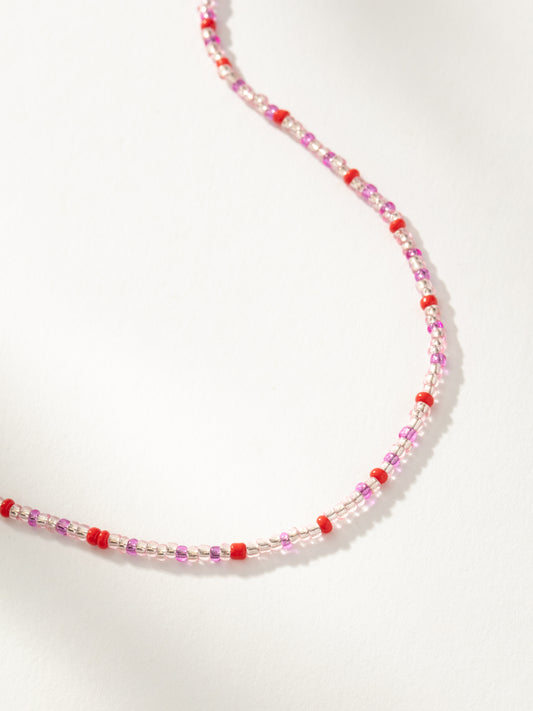 Beaded Necklace | Pink/Red | Product Detail Image | Uncommon James