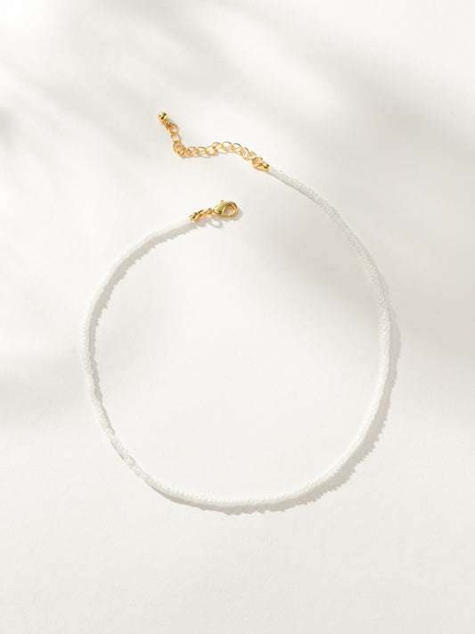 Beaded Necklace | White Mid | Product Image | Uncommon James