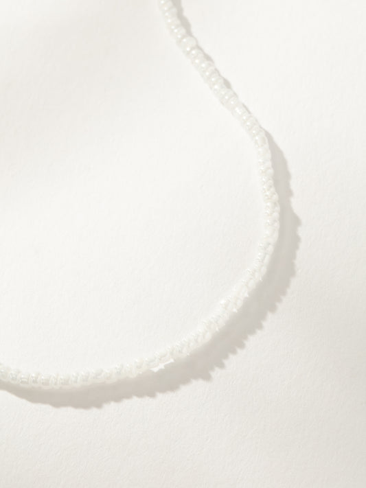 Beaded Necklace | White | Product Detail Image | Uncommon James