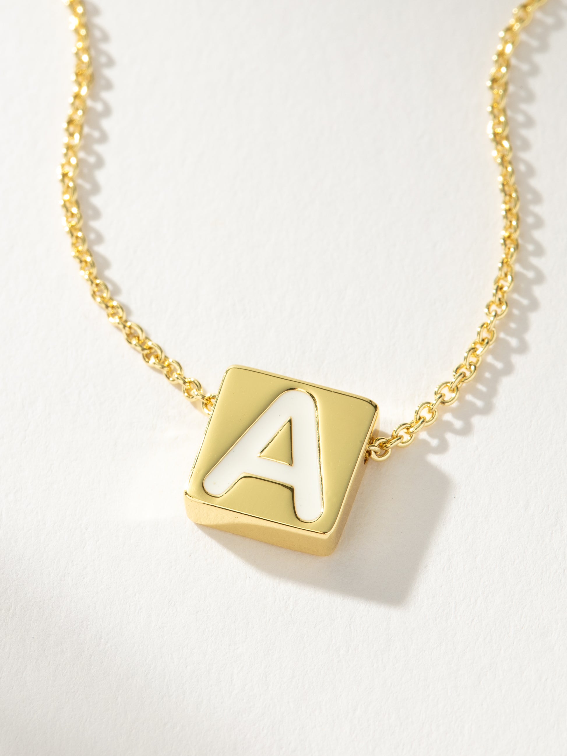 Bold Letter Necklace | Gold A | Product Detail Image | Uncommon James