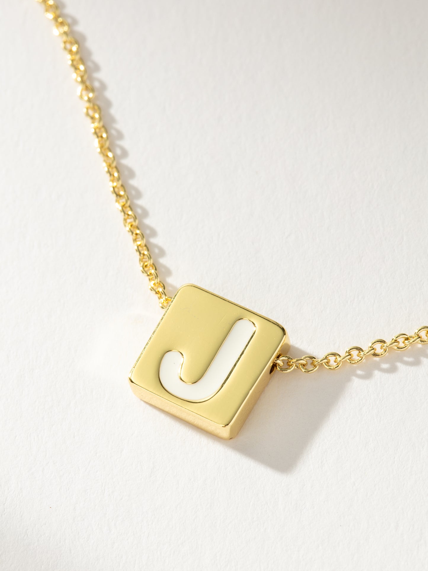 Bold Letter Necklace | Gold J | Product Detail Image | Uncommon James