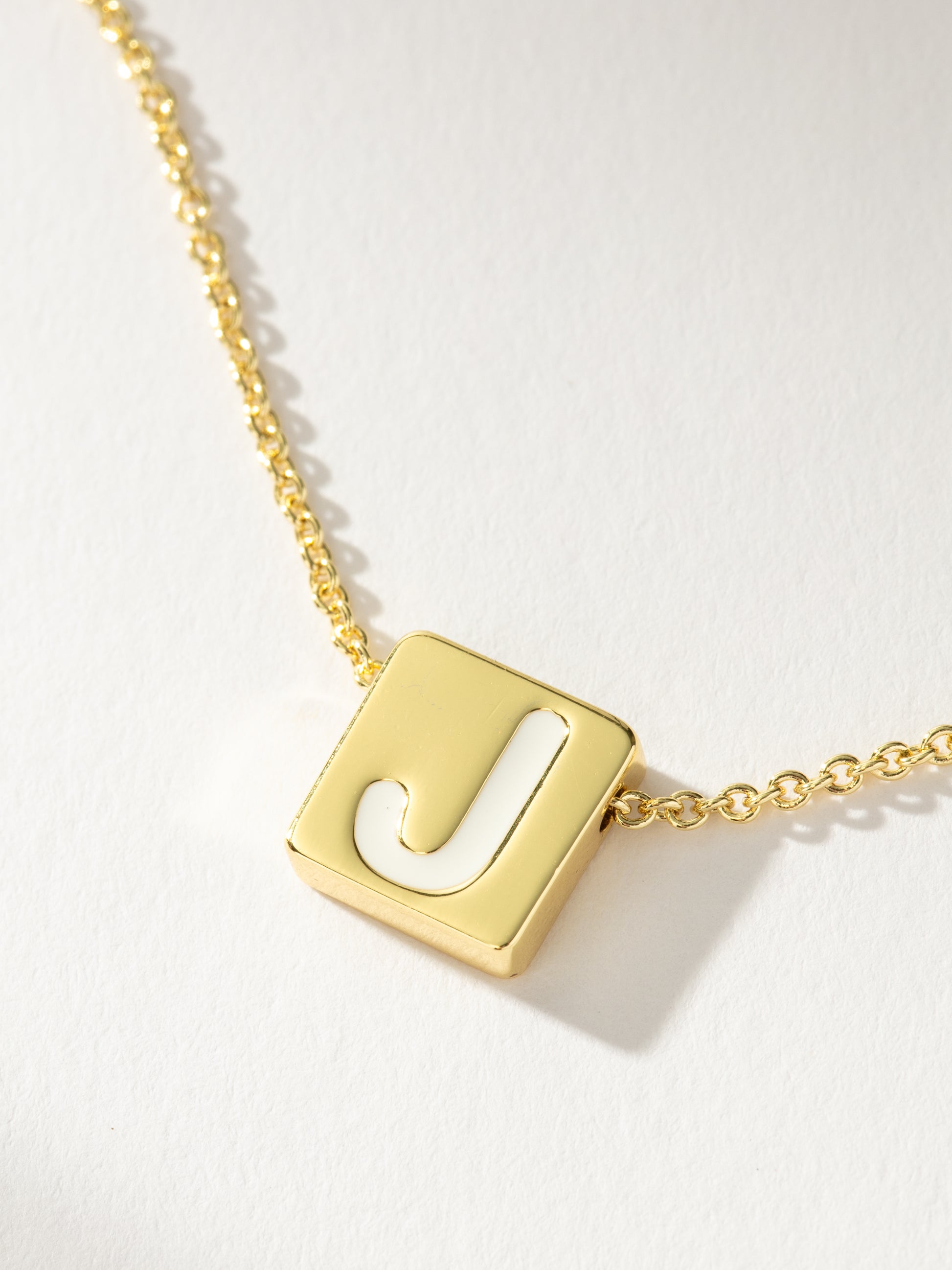 Bold Letter Necklace | Gold J | Product Detail Image | Uncommon James