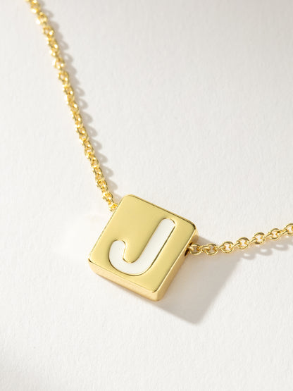["Bold Letter Necklace ", " Gold J ", " Product Detail Image ", " Uncommon James"]