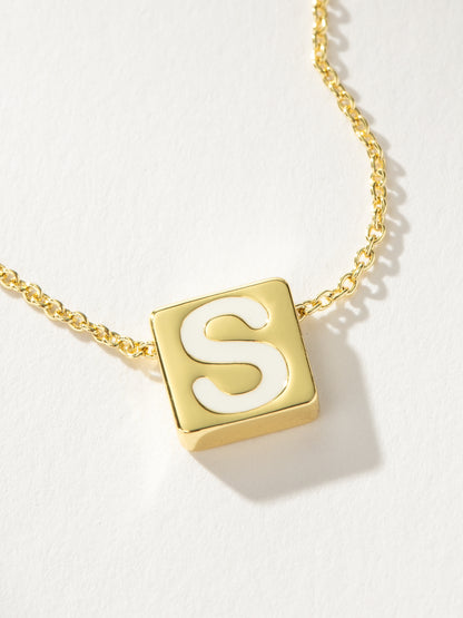["Bold Letter Necklace ", " Gold S ", " Product Detail Image ", " Uncommon James"]