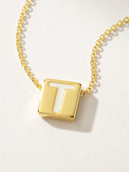 ["Bold Letter Necklace ", " Gold T ", " Product Detail Image ", " Uncommon James"]