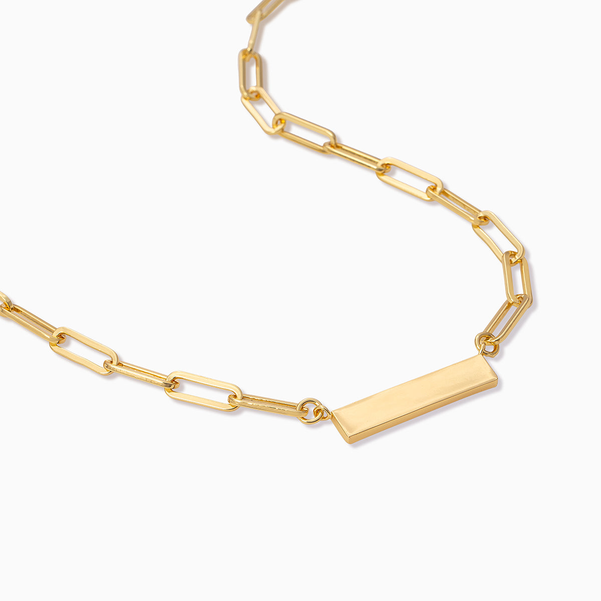 Gold Chain and Bar Personalized Engravable Necklace | Uncommon James