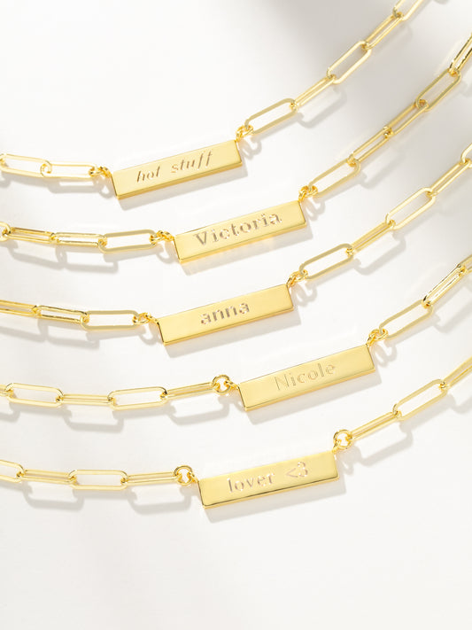 Chain and Bar Necklace | Gold | Product Detail Image | Uncommon James