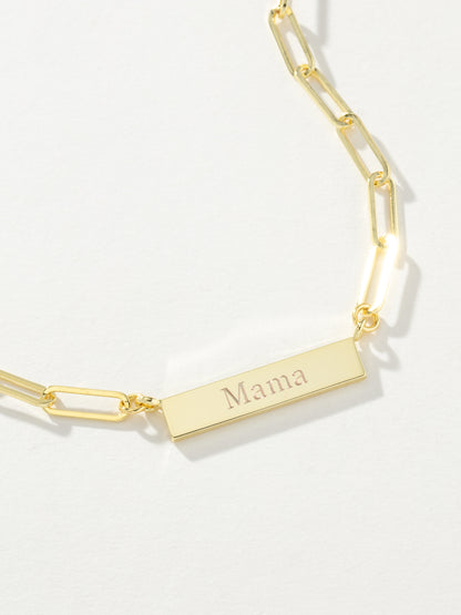 Mama Chain and Bar Necklace