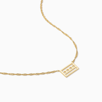 ["Chicago Flag Pendant Necklace ", " Gold ", " Product Detail Image ", " Uncommon James"]