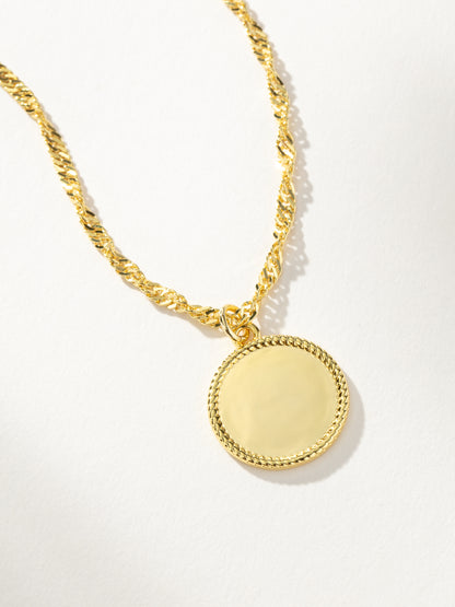 ["Circle Pendant Necklace ", " Gold ", " Product Detail Image ", " Uncommon James"]