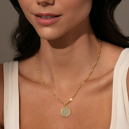 Circle Pendant Necklace | Gold | Model Image | Uncommon James