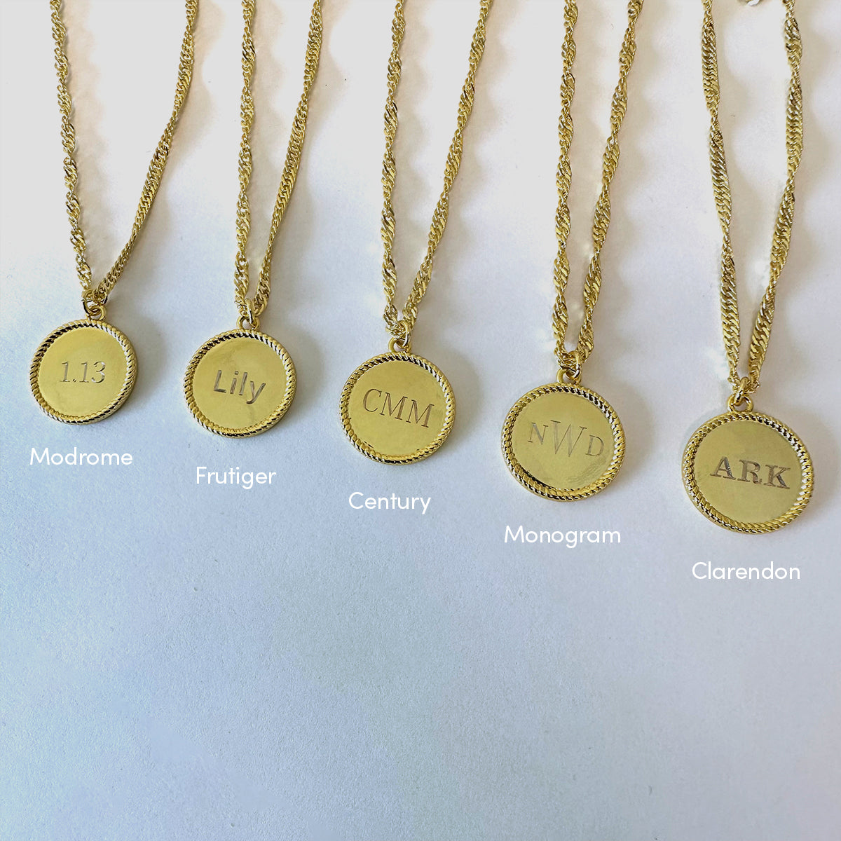 Real gold engraved on sale necklace