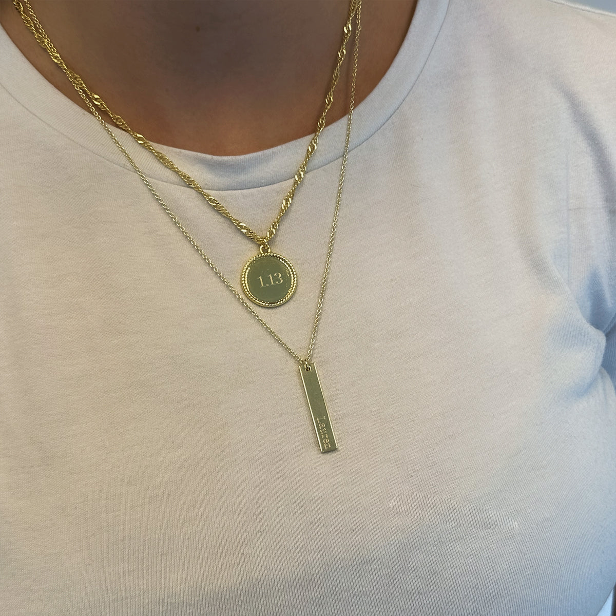 Circle Pendant Necklace | Gold | Model Image 2 | Uncommon James
