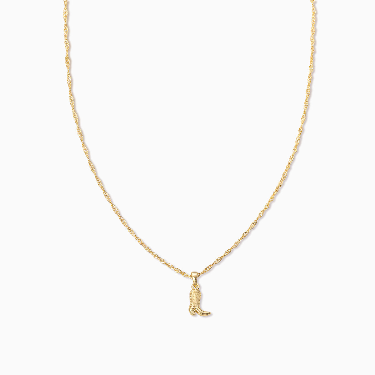 Cowboy Boot Pendant Necklace | Gold | Product Image | Uncommon James